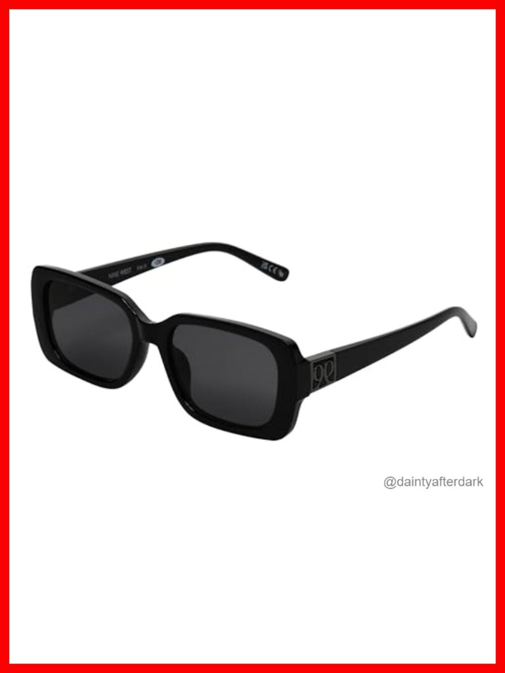 Nine West Kaira Rectangle Sunglasses 55mm Full-Frame UV Protection